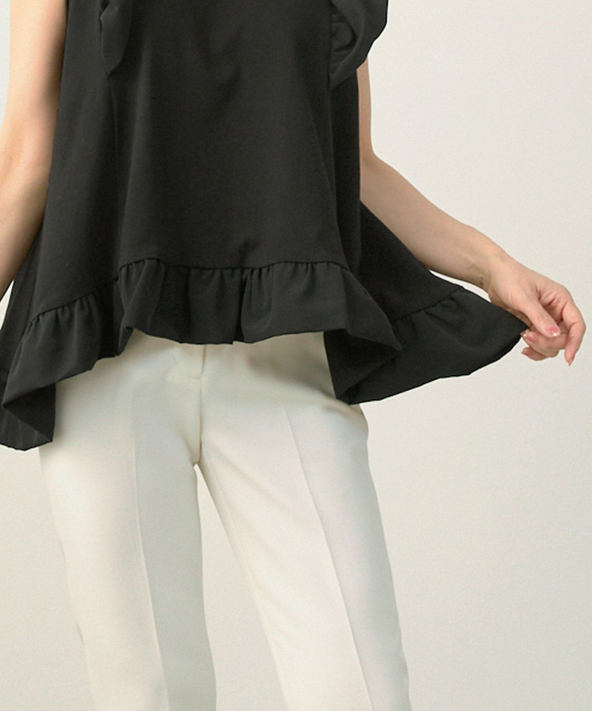 手洗い可おしゃれノースリーブイレヘムフェミニンナチュラルカジュアル上品大人可愛いきれいめ体型カバー夏ジョイントスペース