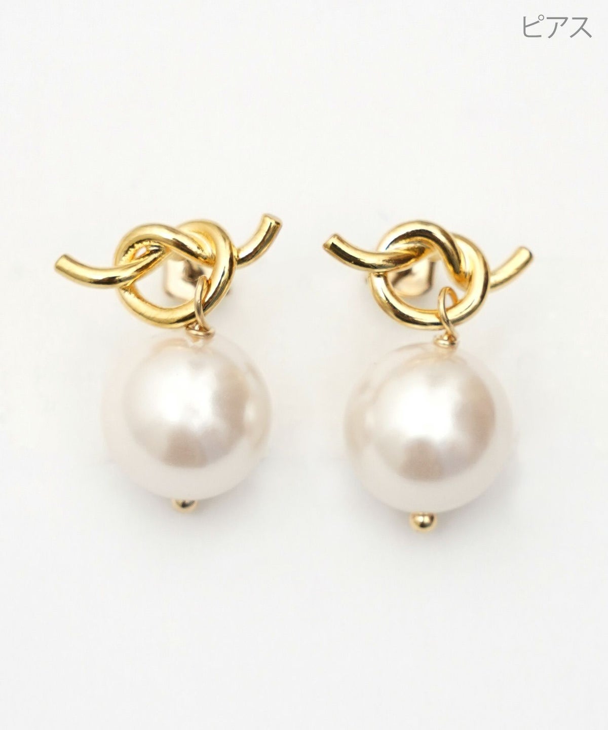 ツイスト リボン パール ピアス イヤリング Twist Ribbon Pearl Pierce Earring 真鍮 チタンポスト プラパール ツイスト リボン パール ピアス イヤリング Twist Ribbon Pearl Pierce Earring （Liala）