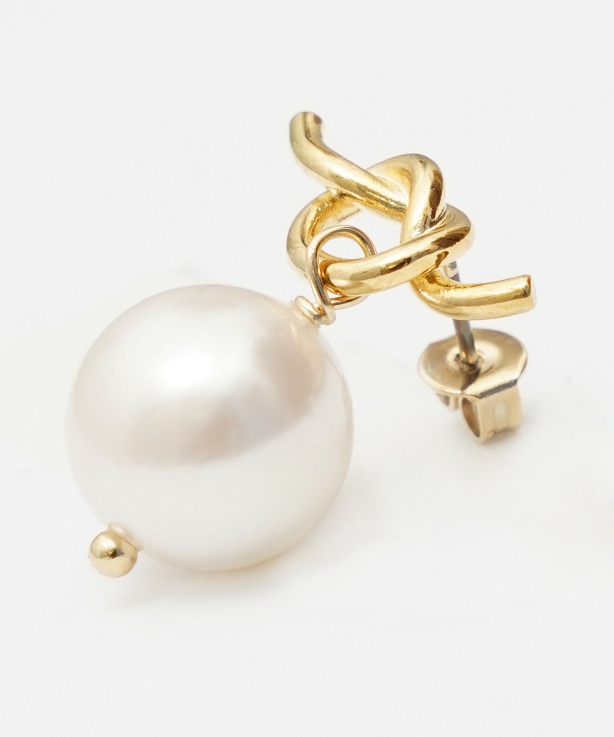 ツイスト リボン パール ピアス イヤリング Twist Ribbon Pearl Pierce Earring