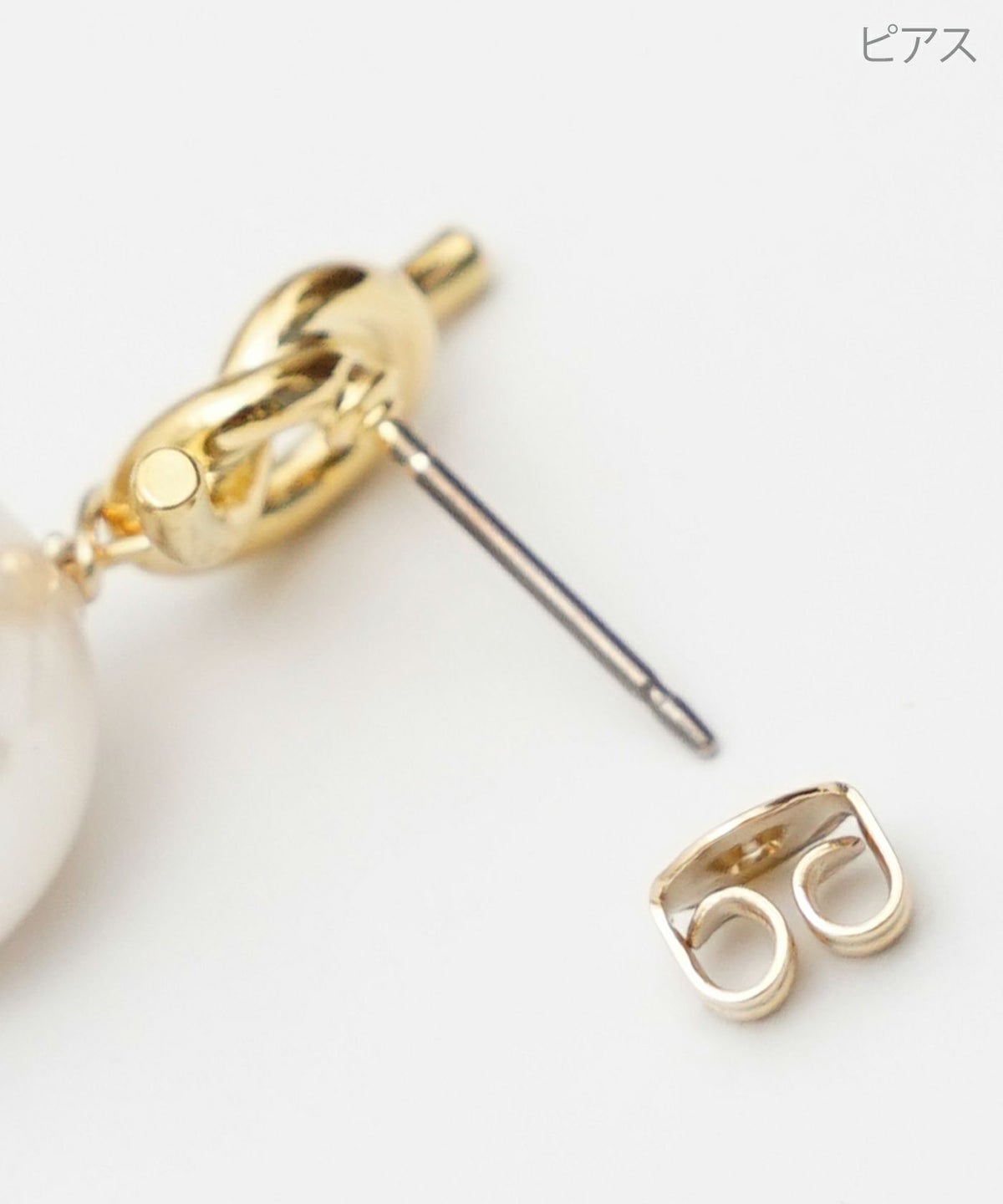 ツイスト リボン パール ピアス イヤリング Twist Ribbon Pearl Pierce Earring