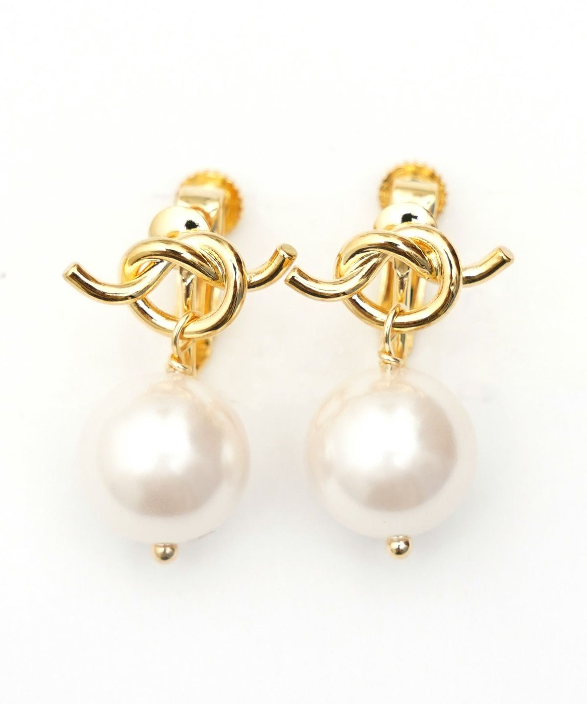 ツイスト リボン パール ピアス イヤリング Twist Ribbon Pearl Pierce Earring