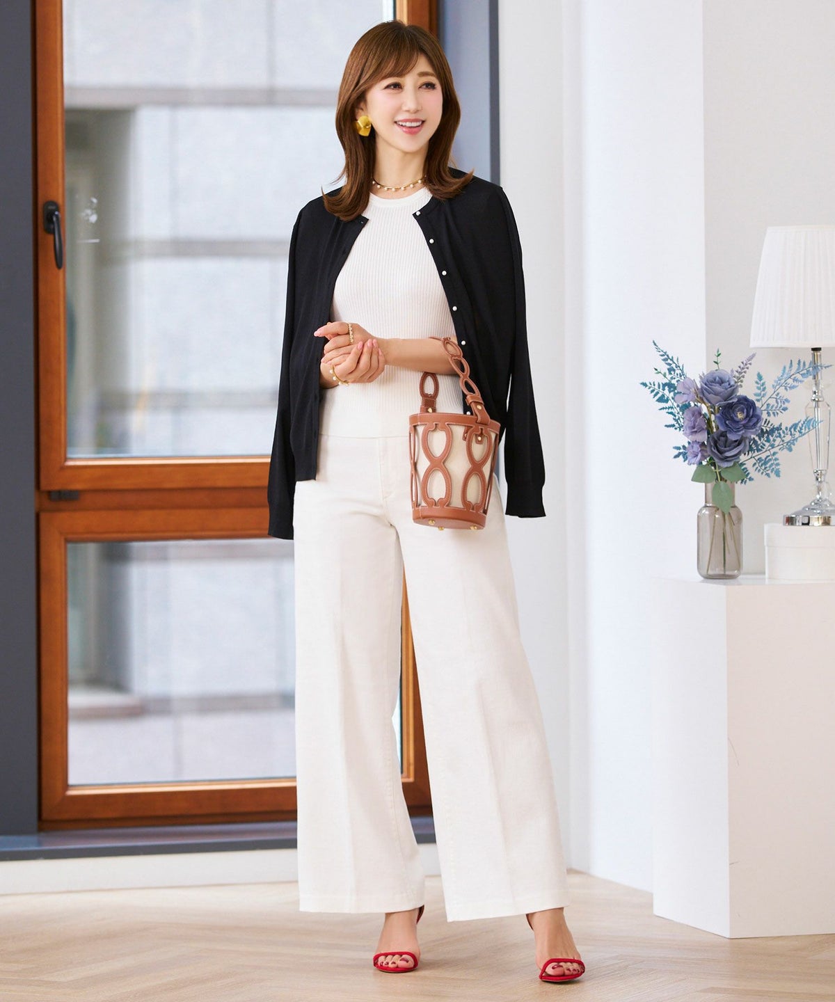 セレクトニットカーディガン長袖春夏サマーニットオフィスきれいめ大人薄手UVカット洗えるジョイントスペース