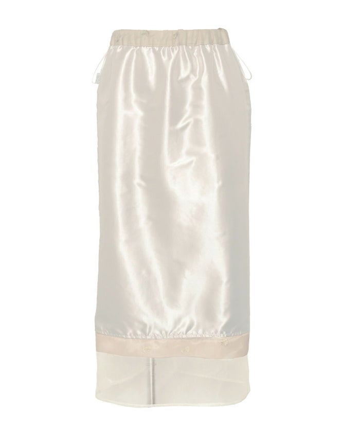 レディース/ボトムス/スカート/タイトスカート/カットソー/ワンマイル/旅行/運動会/お出かけ/オフィスカジュアル/きれいめ/動きやすい/エレガント/カジュアル/フェミニン/刺繍/楽ちん/ウエストゴム/アイボリー/ブラック