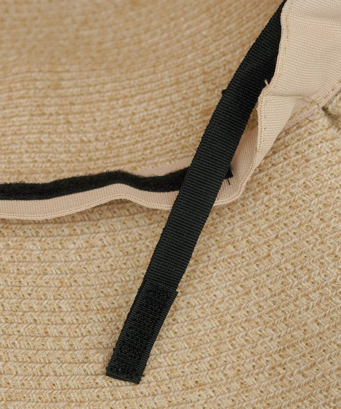 レディース/2025数量限定/帽子/ハット/ストローハット/麦わら/夏/日差し/日除け/軽い/爽やか/手洗い/リボン/パール/ローポニーテール/コンパクト/折り畳みOK/ベージュ/モカ/かわいい/上品/エレガント/フェミニン