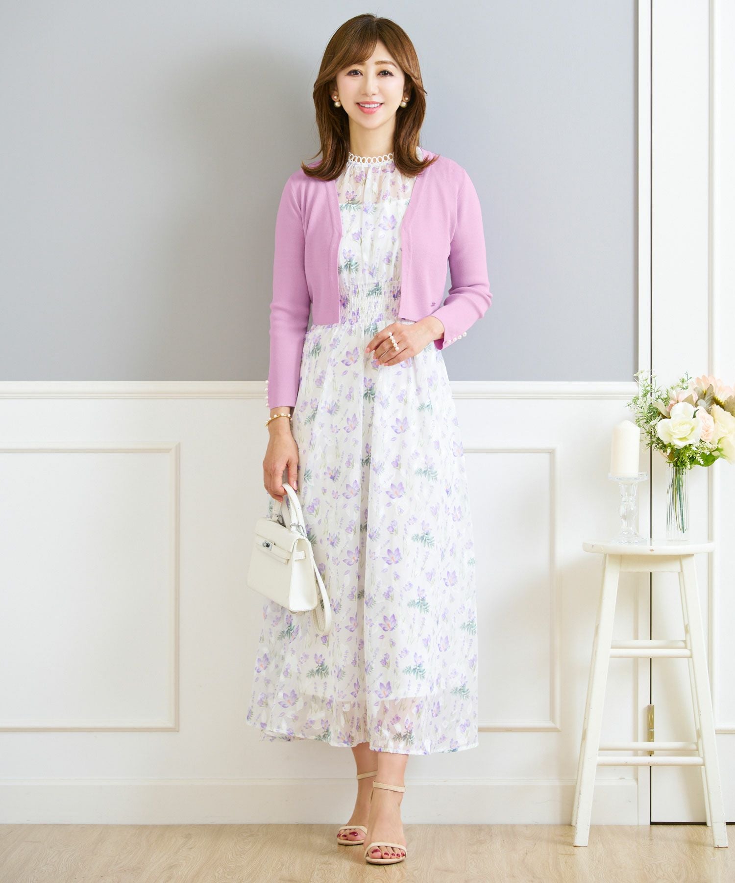 パールボタン付き サマーニット ボレロ Prima Scherrer 全4色｜psc421