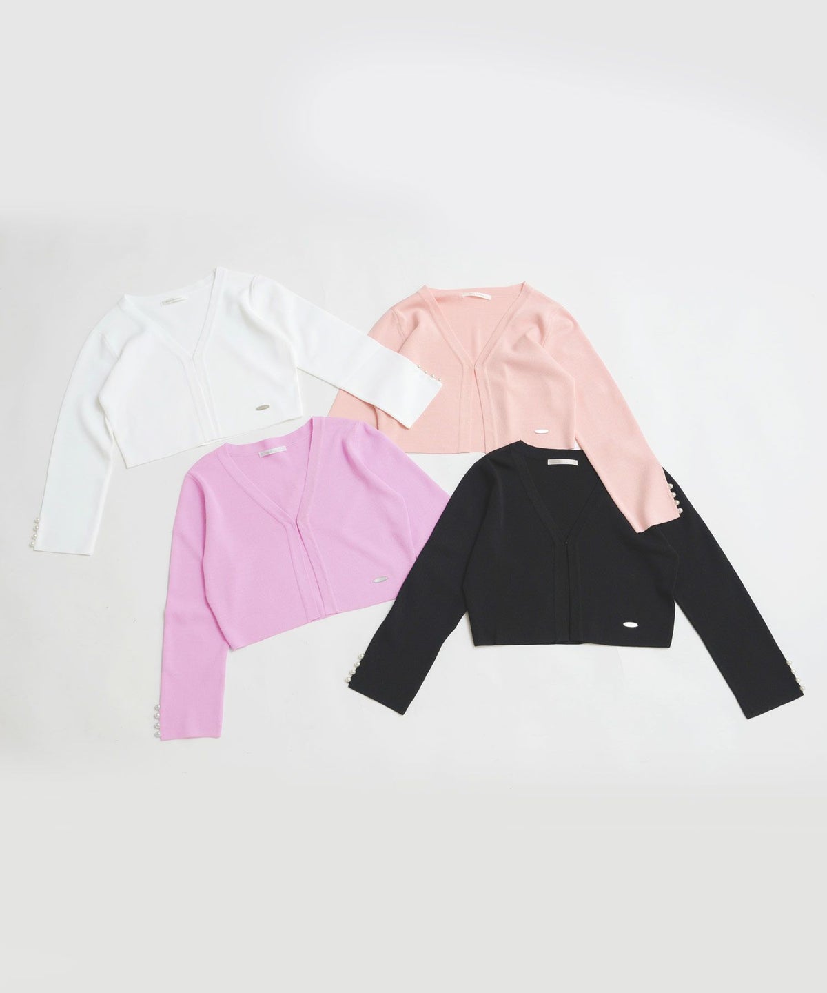 サマーニット トップス 大人 オフィス きれいめ かわいい 白黒 ピンク 羽織り 春夏秋 7分袖 ショート丈 ジョイントスペース