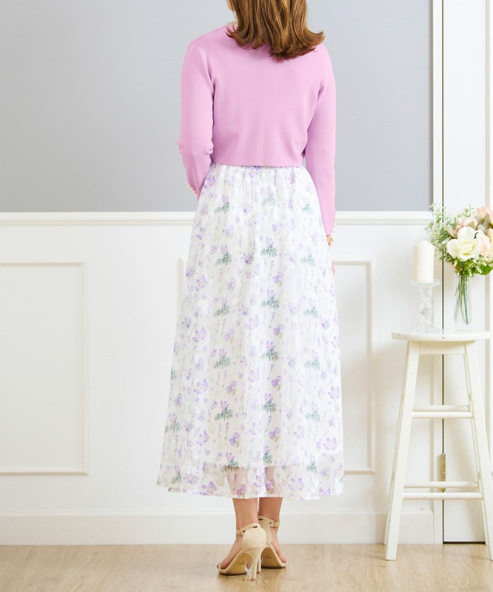 サマーニット トップス 大人 オフィス きれいめ かわいい 白黒 ピンク 羽織り 春夏秋 7分袖 ショート丈 ジョイントスペース