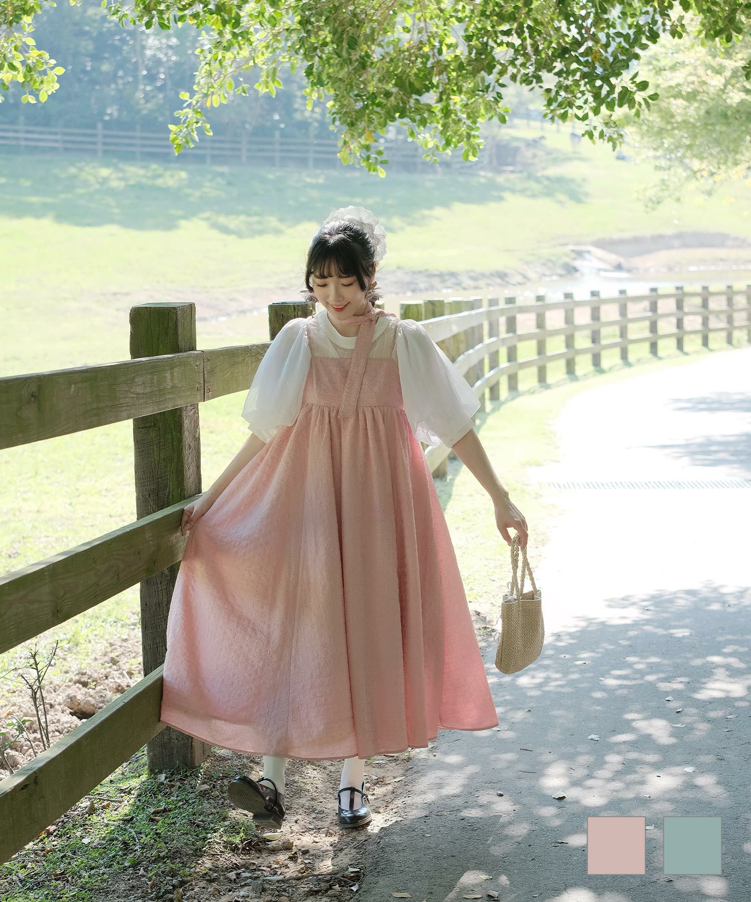 スカーフ付き キャミワンピース