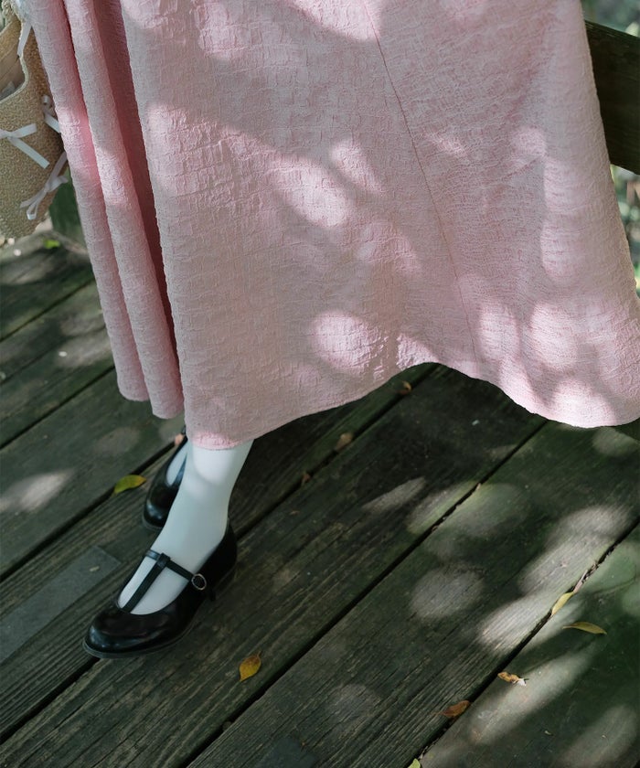 キャミワンピース ロングワンピース スカーフ ピンク/ブルーグリーン/M