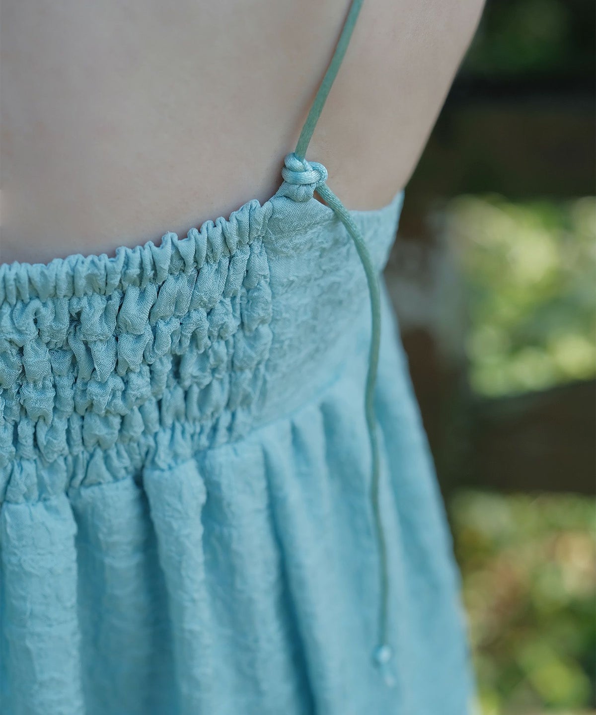 キャミワンピース ロングワンピース スカーフ ピンク/ブルーグリーン/M