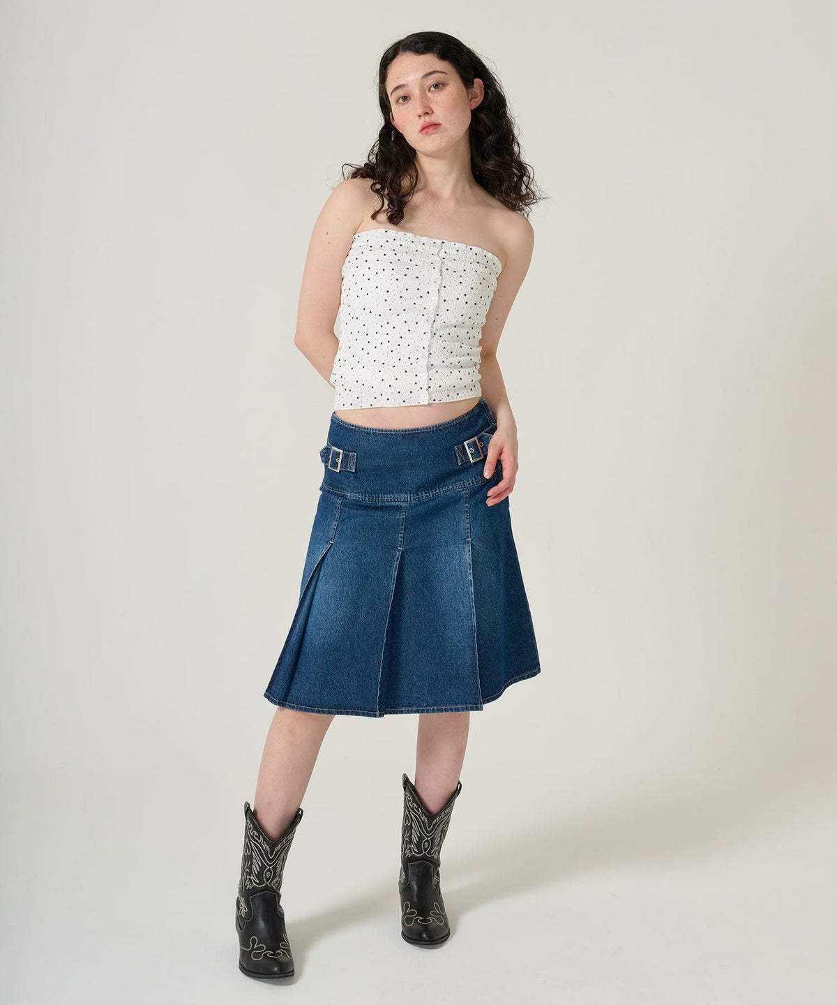 トップス/チューブトップ/スター/ドット