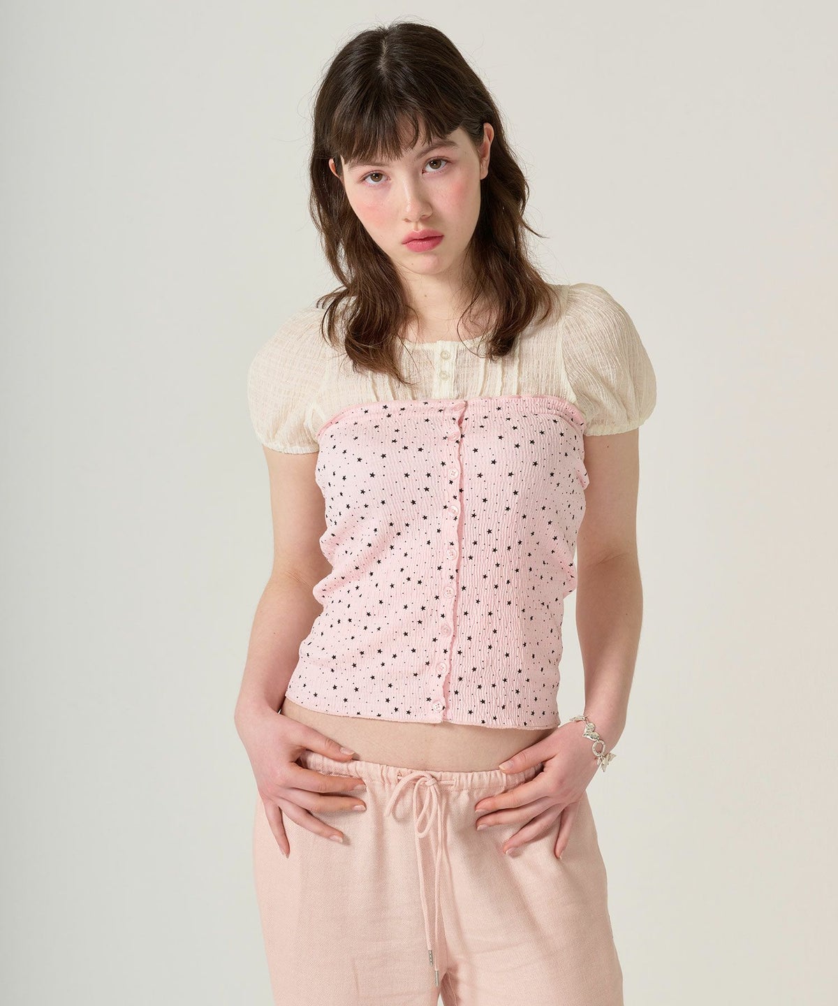 トップス/チューブトップ/スター/ドット