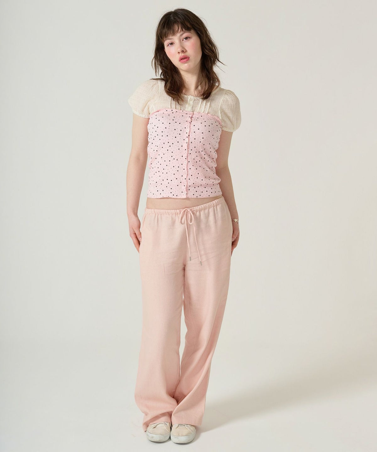 トップス/チューブトップ/スター/ドット