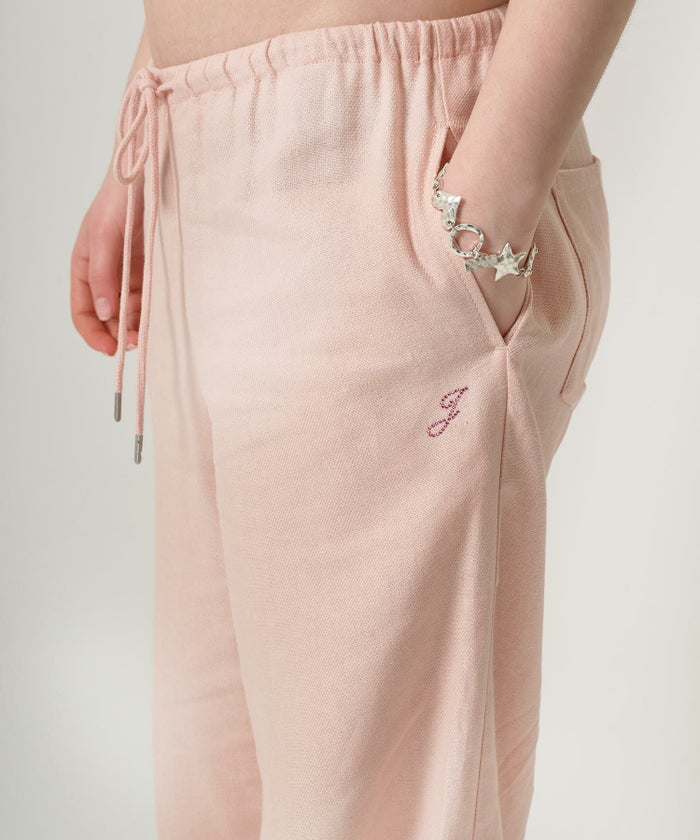 ボトムス/リラックスパンツ/ストーン付き