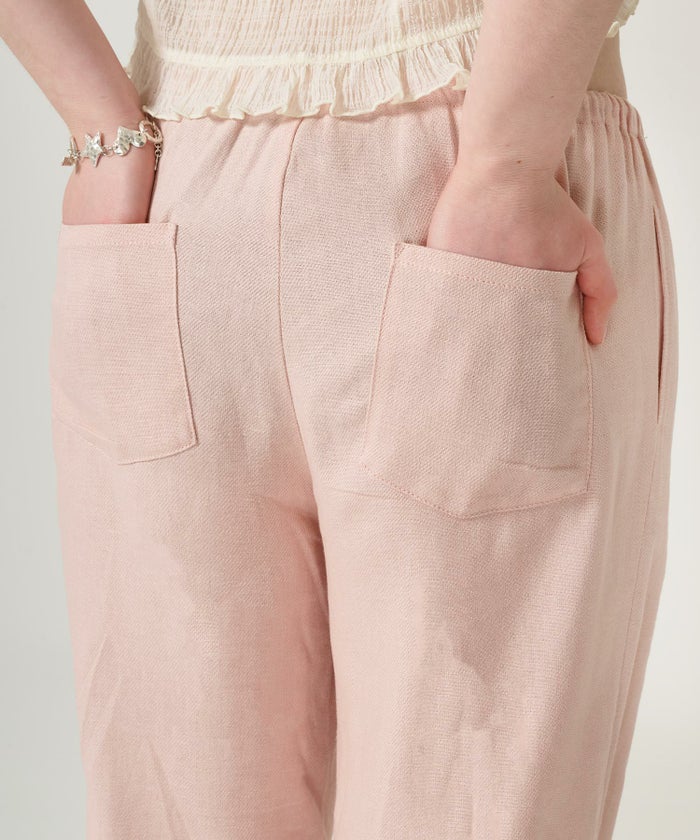 ボトムス/リラックスパンツ/ストーン付き