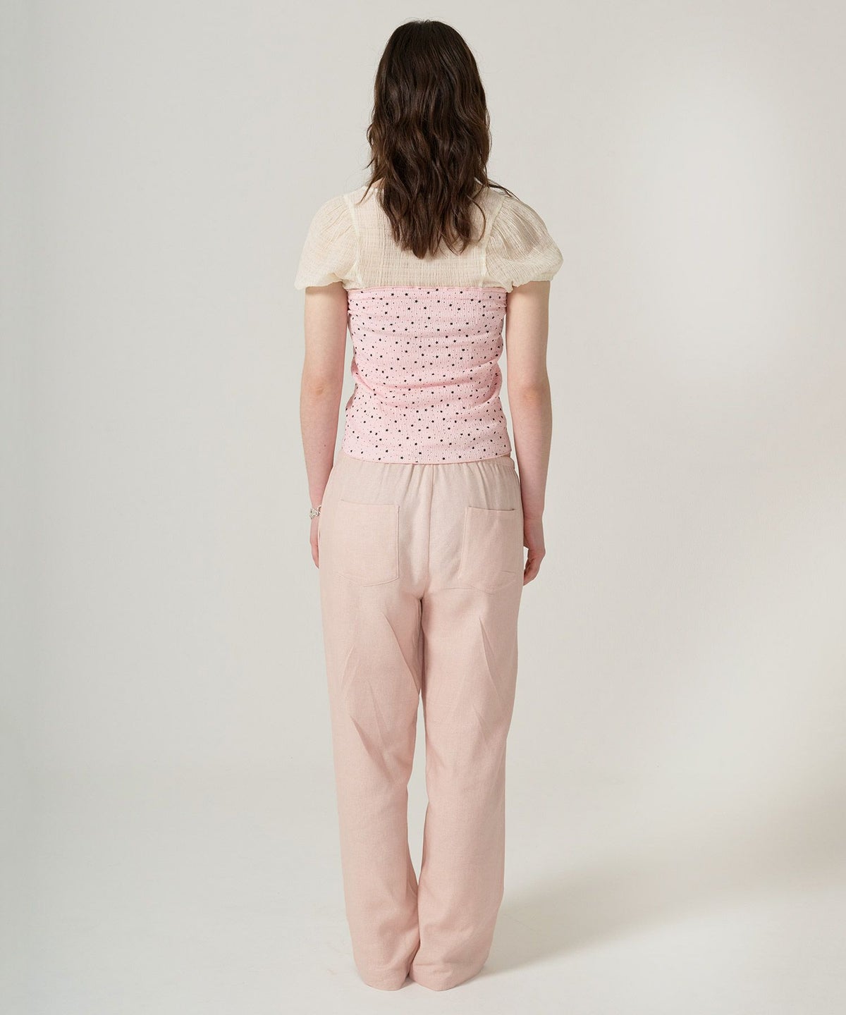 ボトムス/リラックスパンツ/ストーン付き