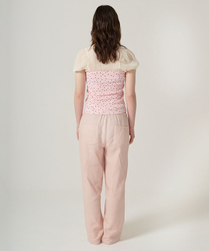 ボトムス/リラックスパンツ/ストーン付き