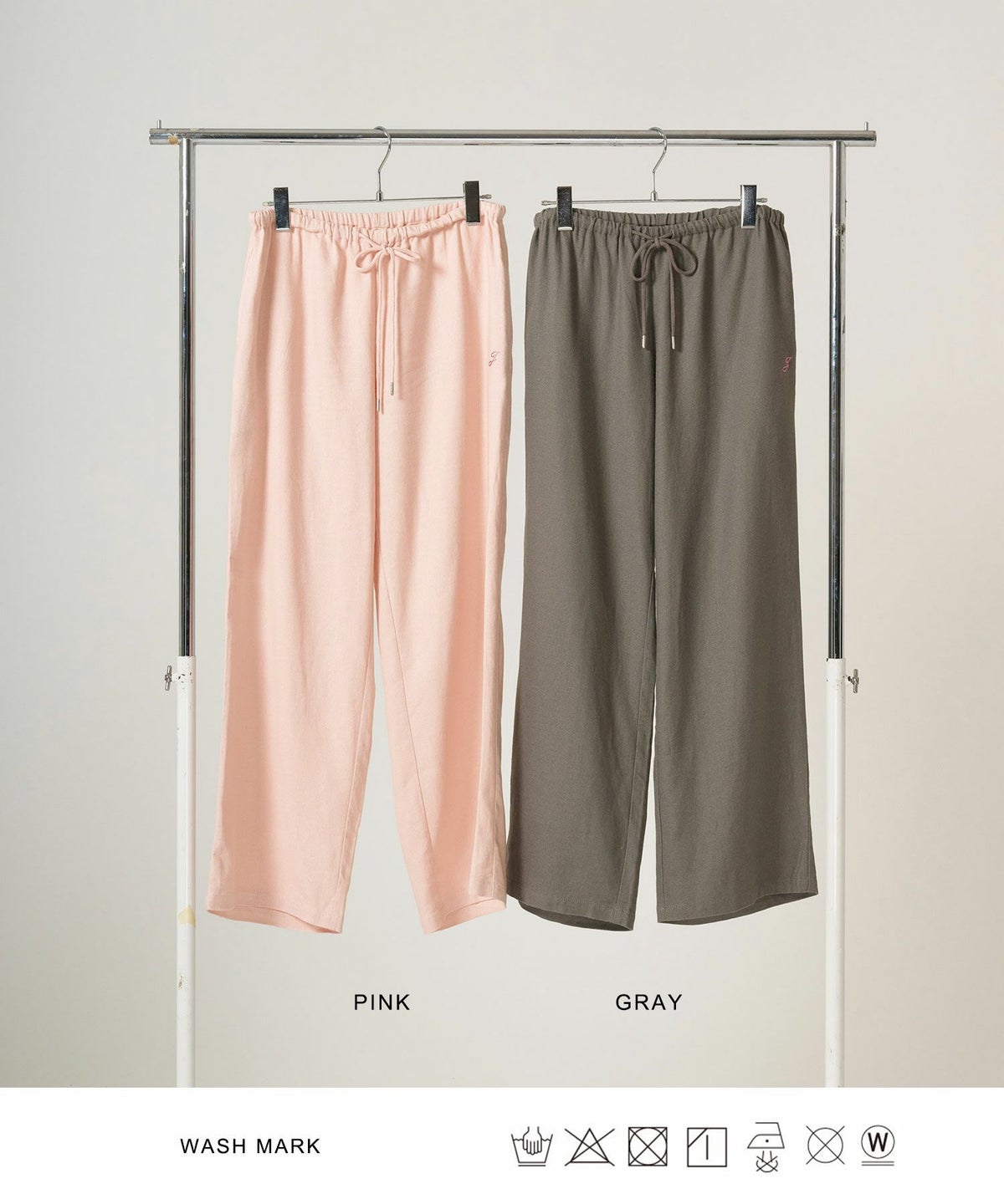 ボトムス/リラックスパンツ/ストーン付き