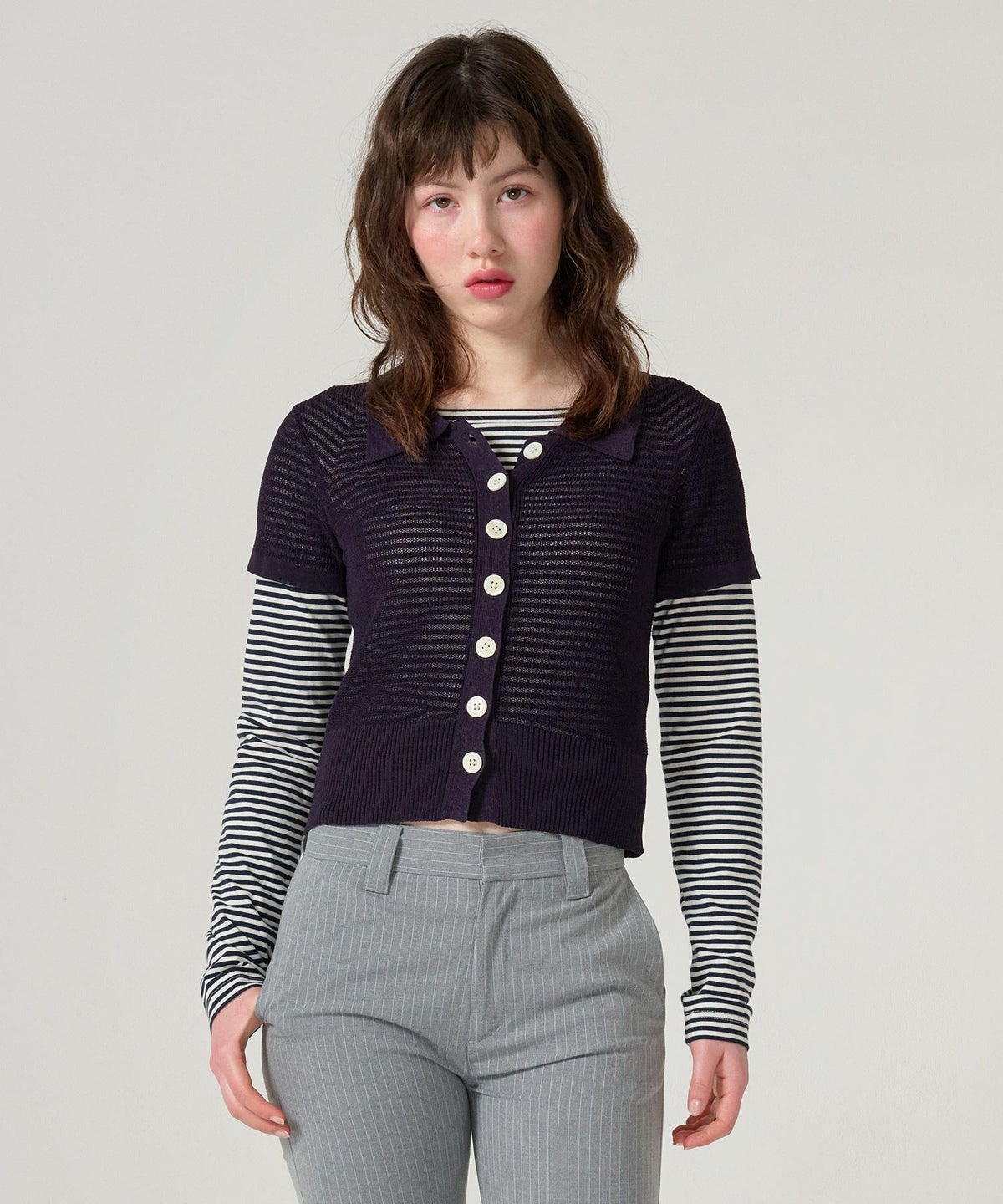 ニット/襟付きニット/シアー/トップス