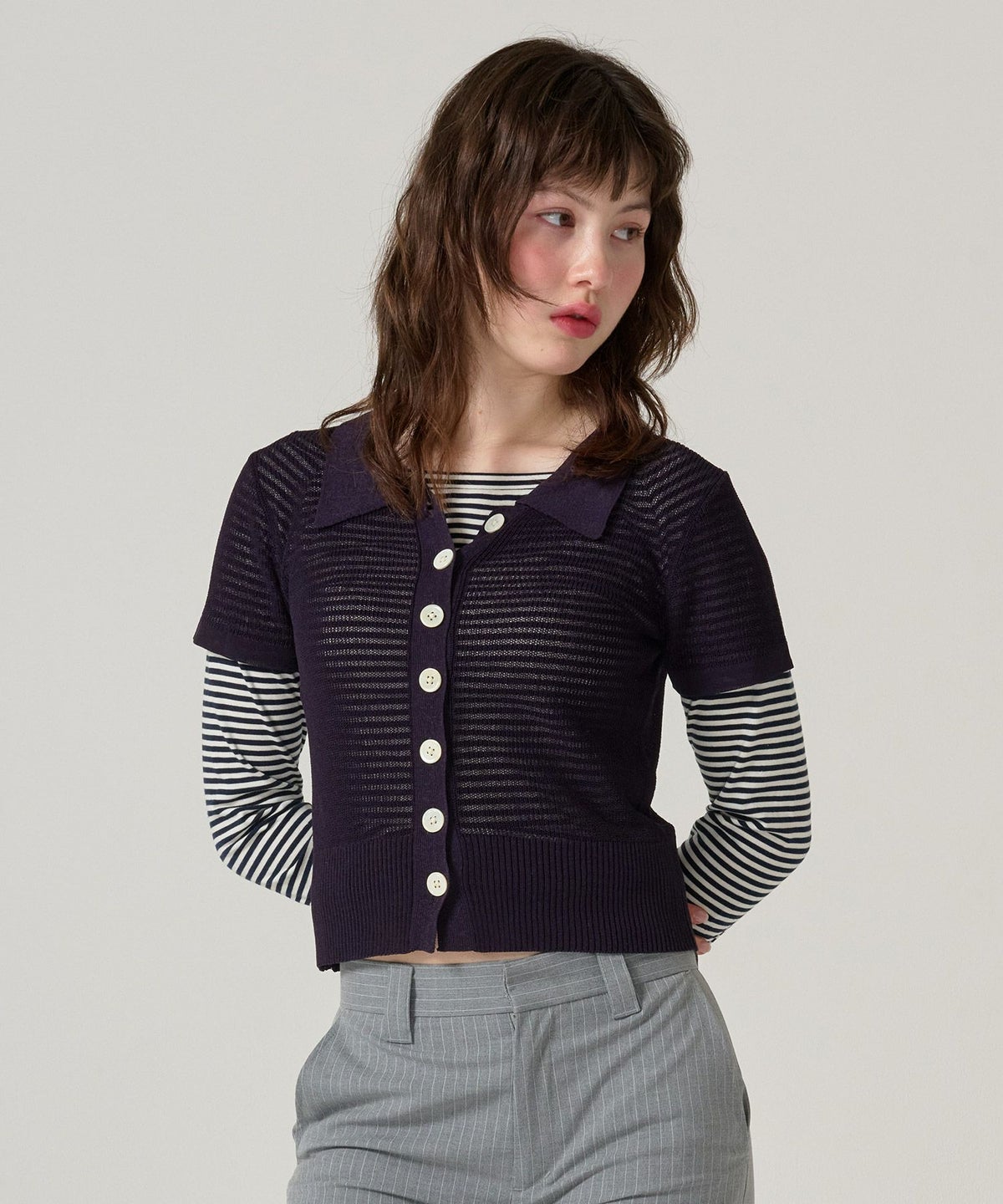 ニット/襟付きニット/シアー/トップス