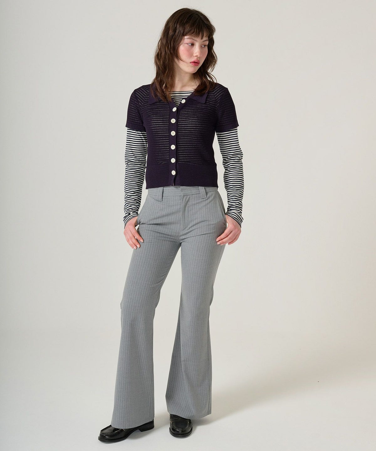 ニット/襟付きニット/シアー/トップス