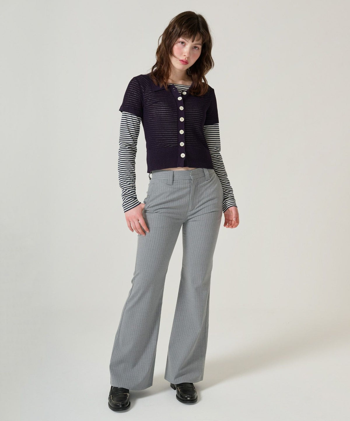 ニット/襟付きニット/シアー/トップス