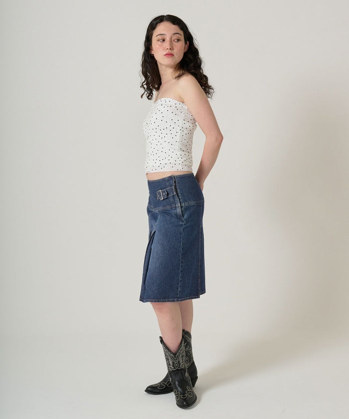 スカート/プリーツ/デニム/ミディ丈