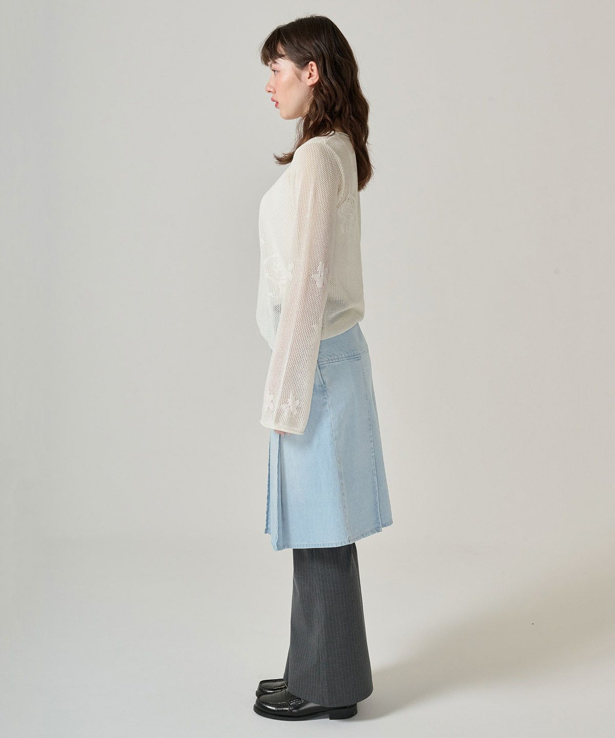 スカート/プリーツ/デニム/ミディ丈