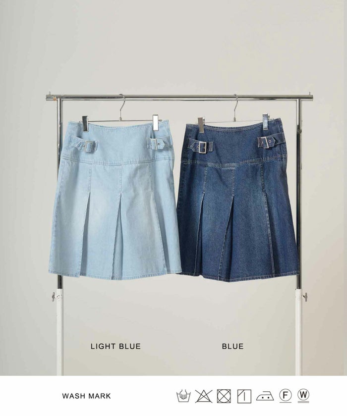 スカート/プリーツ/デニム/ミディ丈