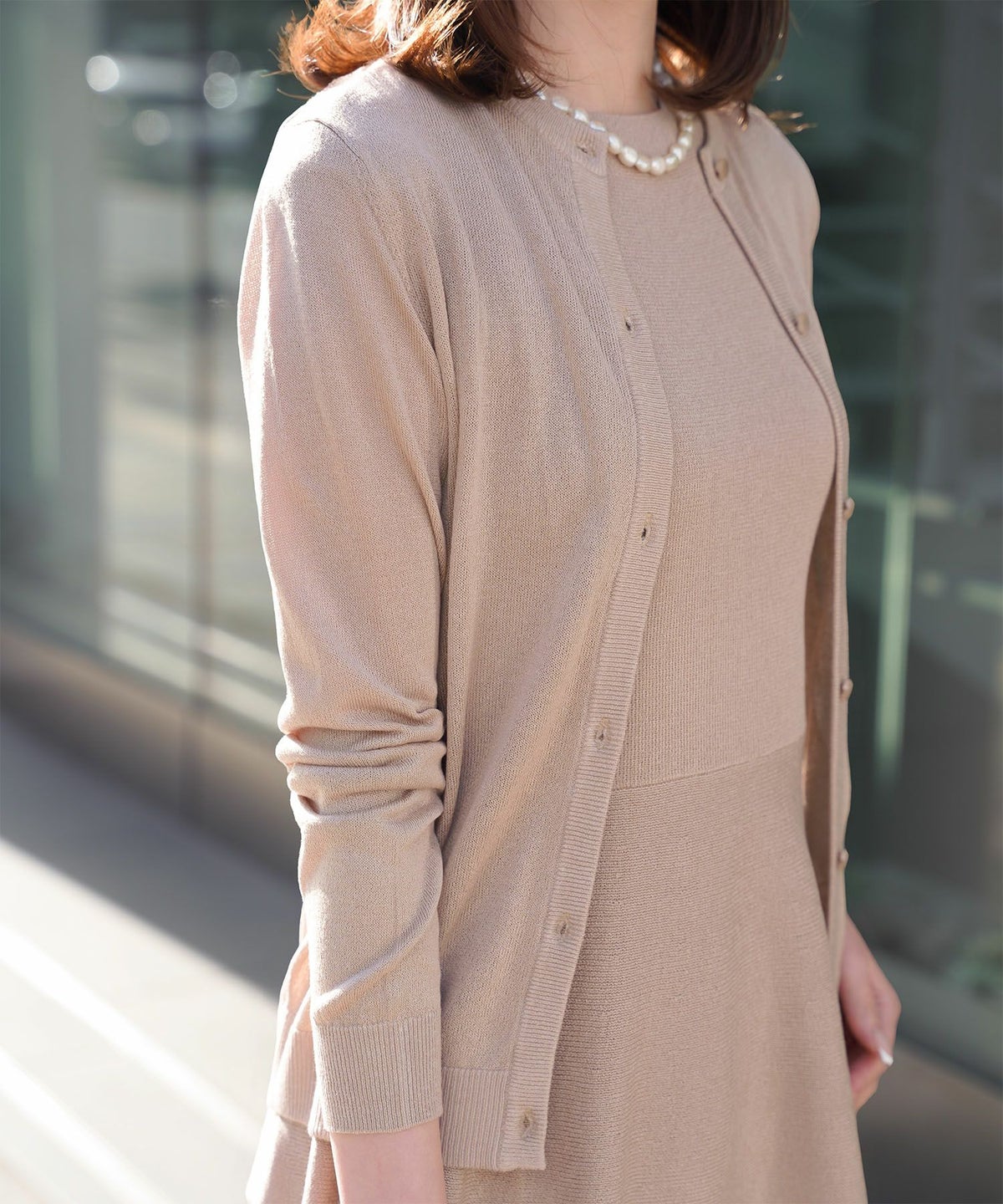 レディース トップス カーディガン サマーニット アンサンブル ペプラム きれいめ 洗える サックス/ベージュ/グレー/ネイビー M