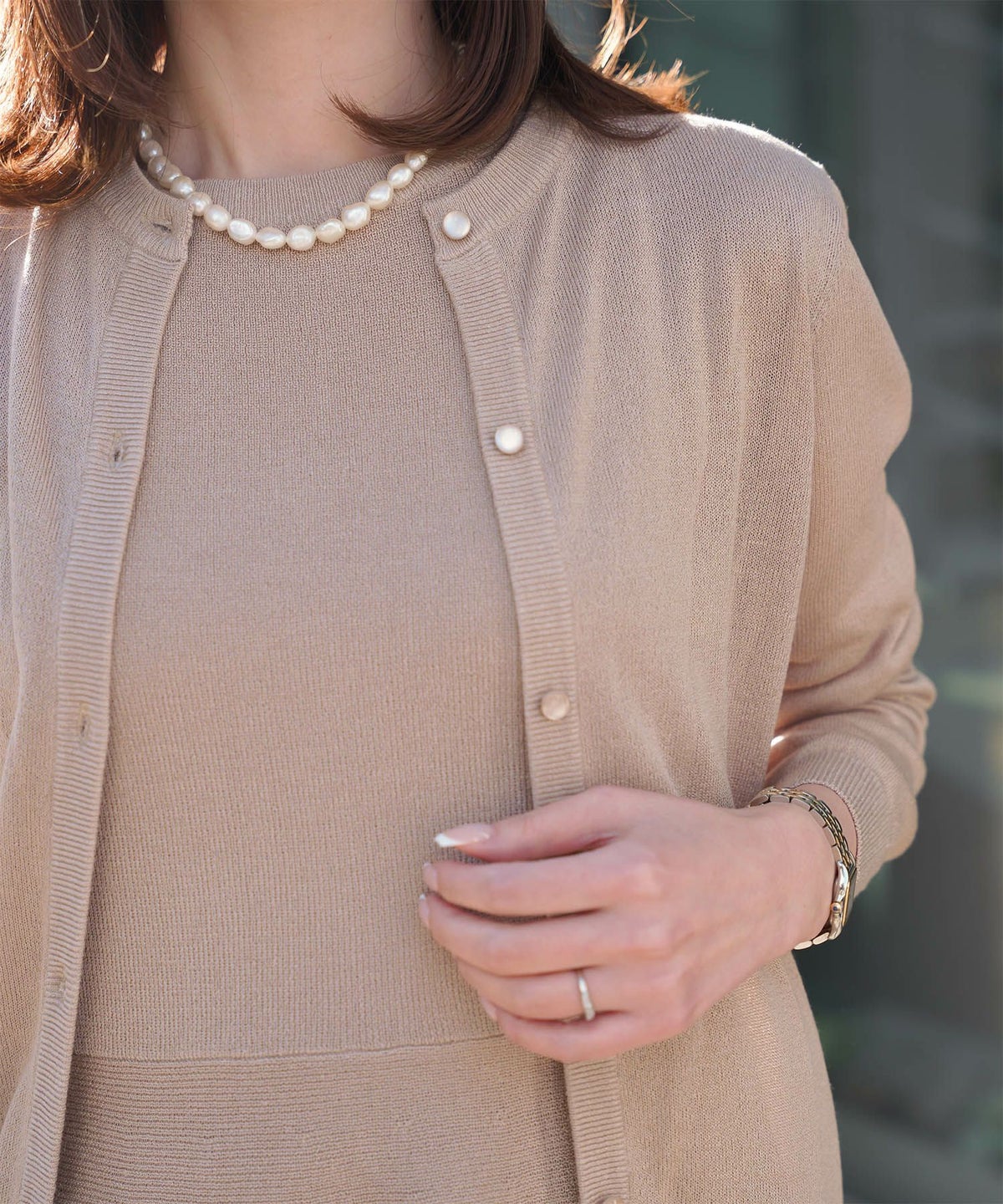 レディース トップス カーディガン サマーニット アンサンブル ペプラム きれいめ 洗える サックス/ベージュ/グレー/ネイビー M