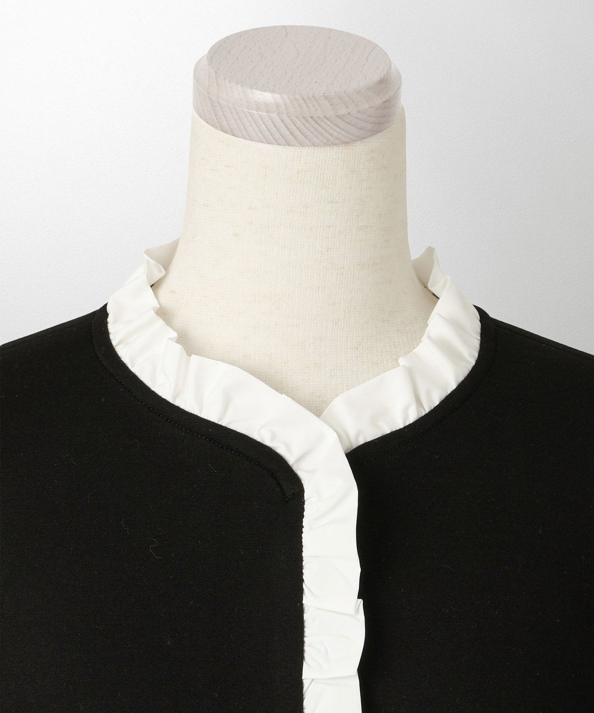 レディース トップス ボンディング フレア きれいめ 洗える アイボリー/ブラック M