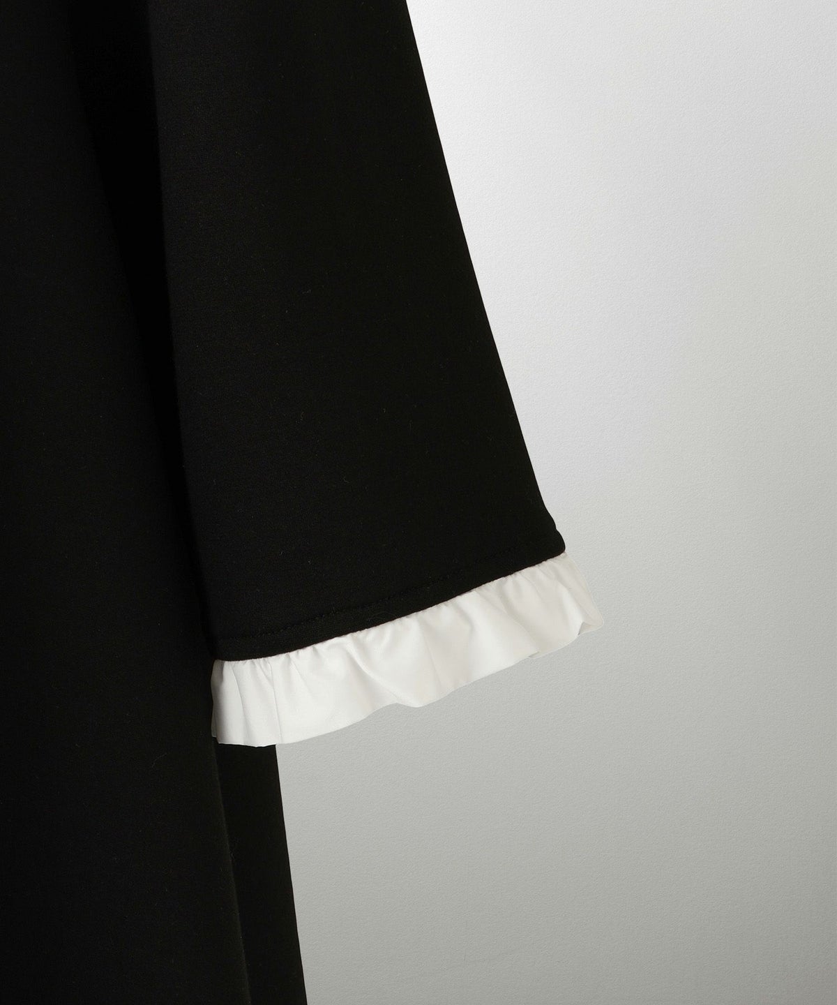 レディース トップス ボンディング フレア きれいめ 洗える アイボリー/ブラック M