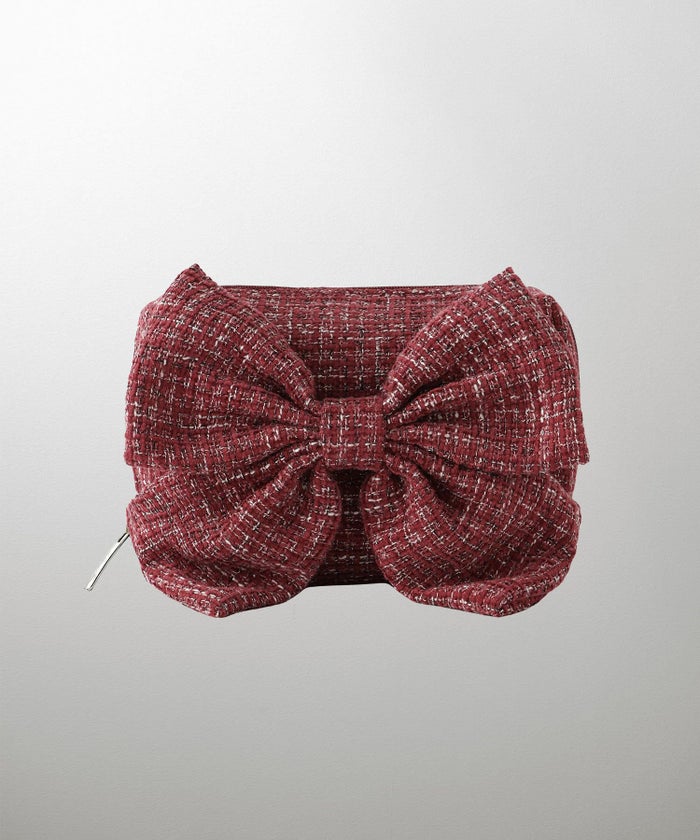 セレクト ポーチ ツイード 可愛い 大人 大きめ レッド ブラック フリー