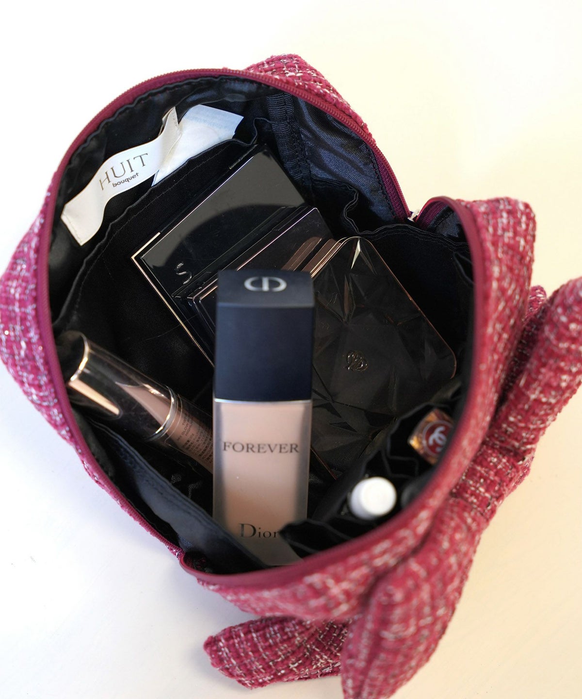 セレクト ポーチ ツイード 可愛い 大人 大きめ レッド ブラック フリー