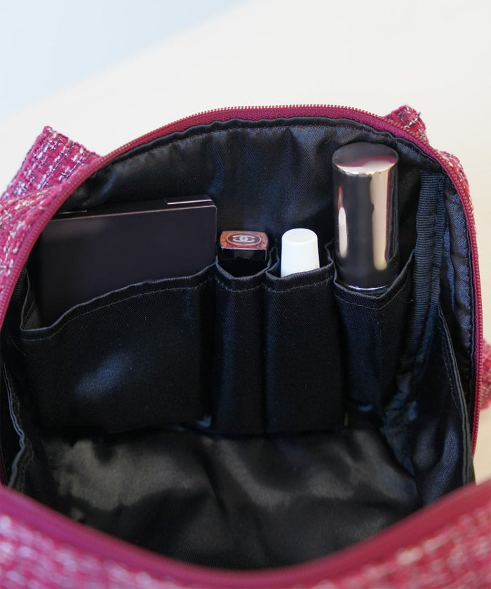 セレクト ポーチ ツイード 可愛い 大人 大きめ レッド ブラック フリー