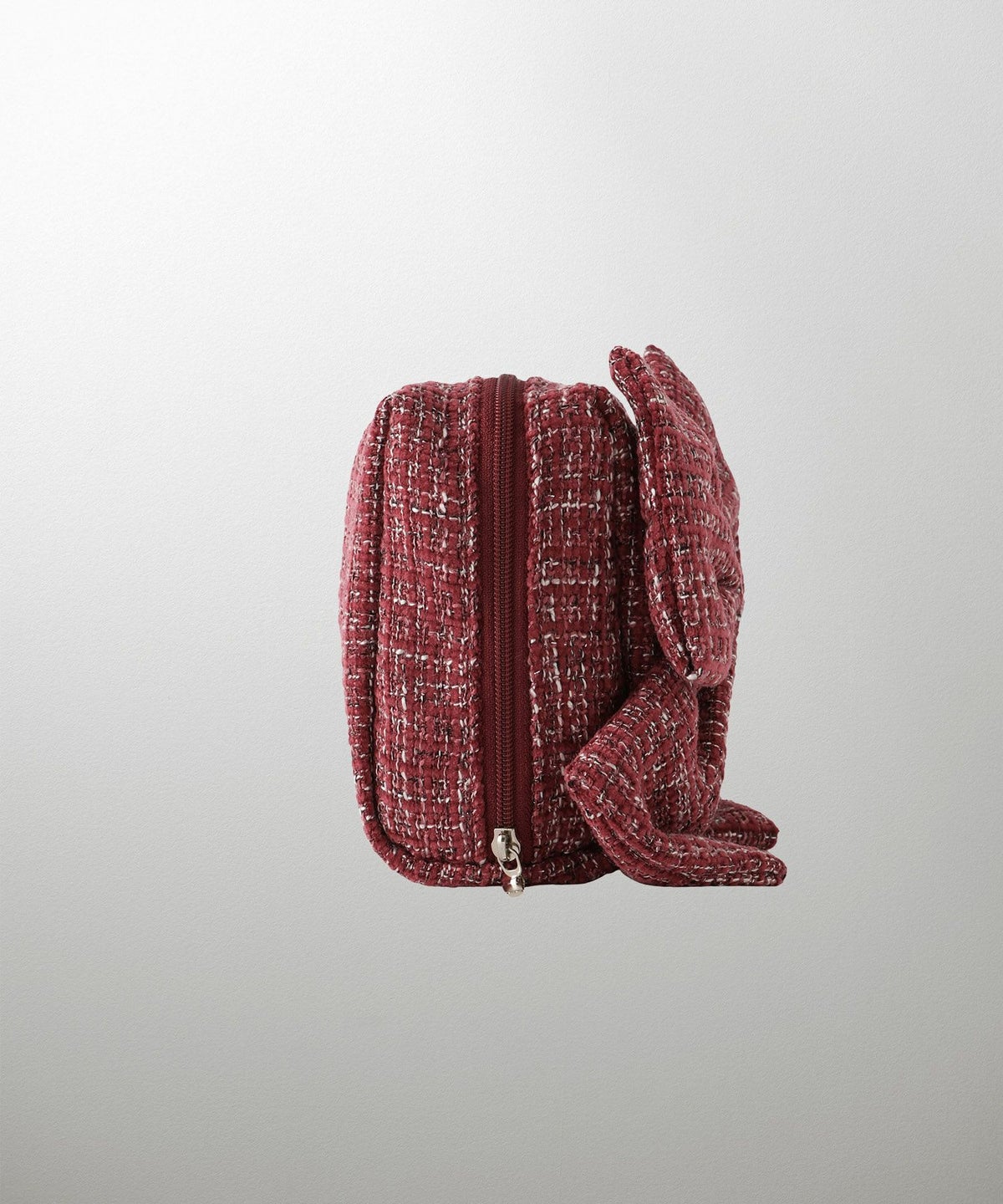 セレクト ポーチ ツイード 可愛い 大人 大きめ レッド ブラック フリー