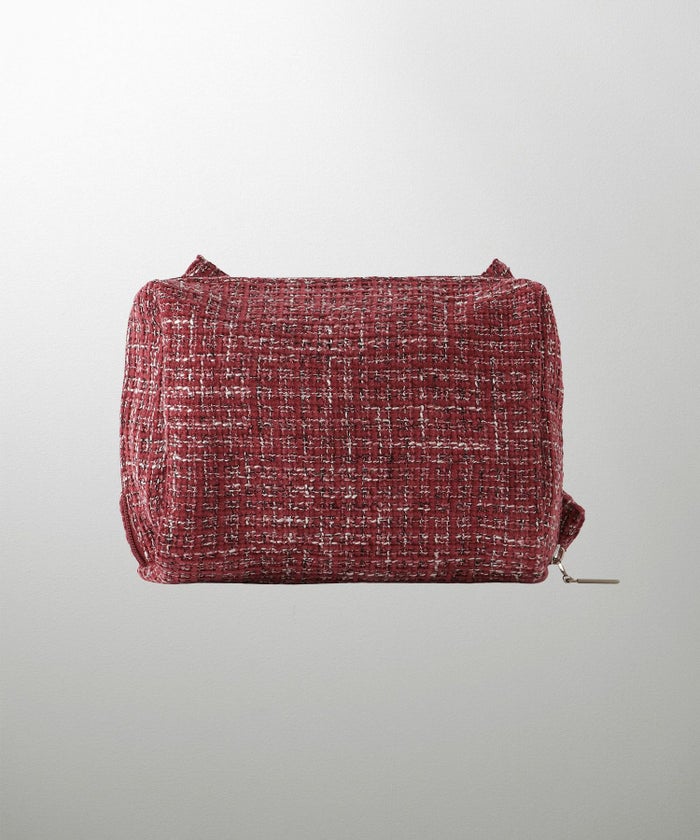 セレクト ポーチ ツイード 可愛い 大人 大きめ レッド ブラック フリー