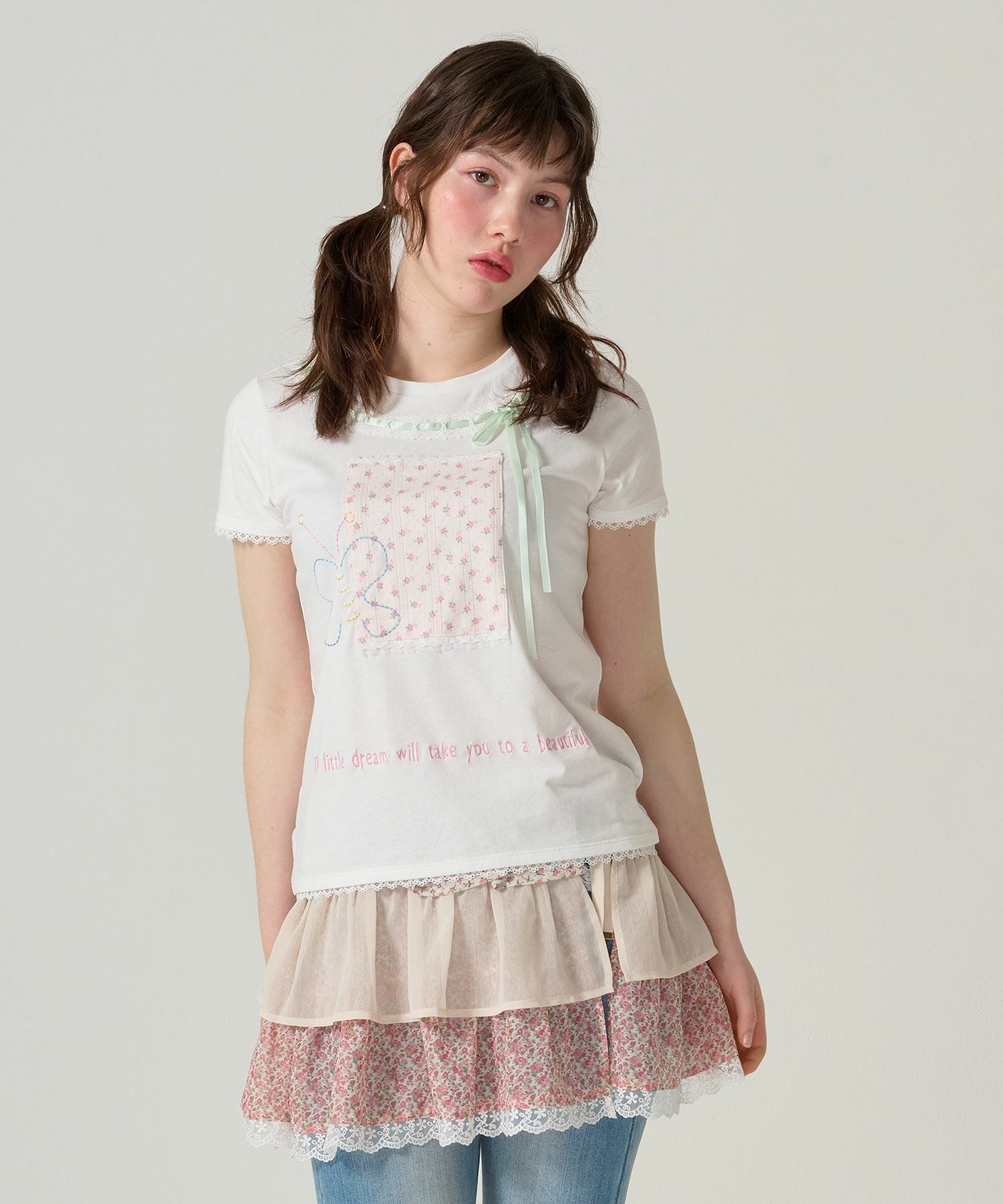 ガーリー 半袖コラージュTシャツ TINA：JOJUN 全2色｜tnj521-1053【4
