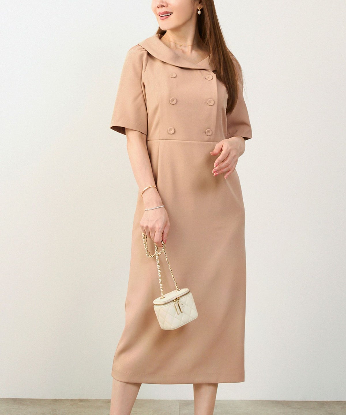 手洗い可 オケージョン 袖山タック エレガント おしゃれ フェミニン タイト 上品 大人可愛い きれいめ 夏 ジョイントスペース