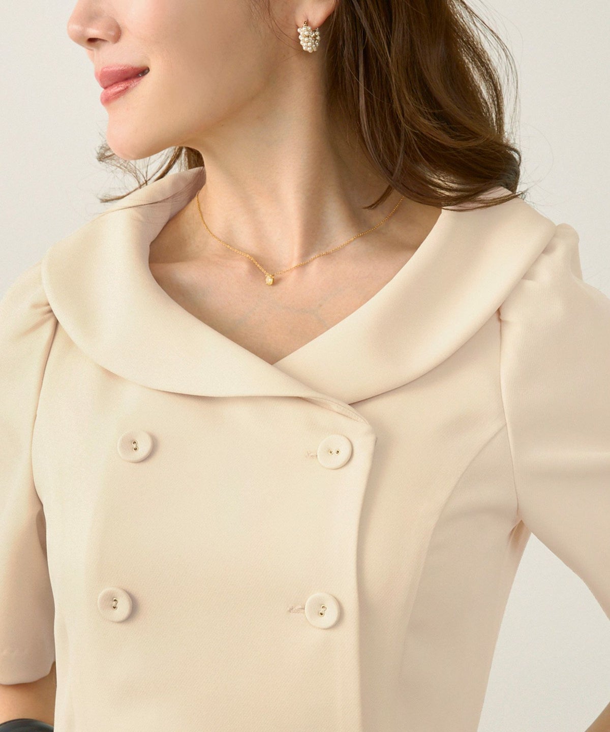 手洗い可 オケージョン 袖山タック エレガント おしゃれ フェミニン タイト 上品 大人可愛い きれいめ 夏 ジョイントスペース