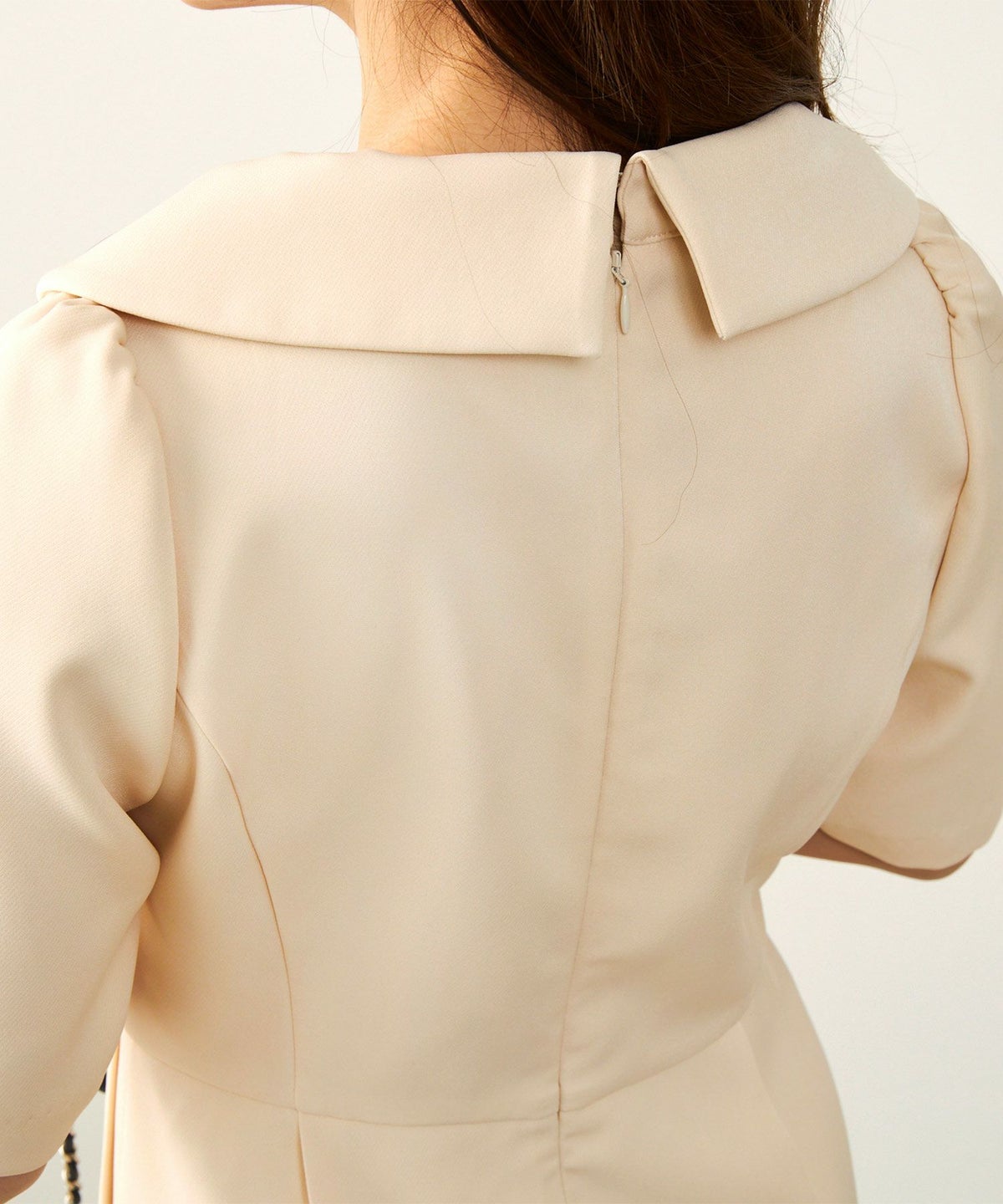 手洗い可 オケージョン 袖山タック エレガント おしゃれ フェミニン タイト 上品 大人可愛い きれいめ 夏 ジョイントスペース