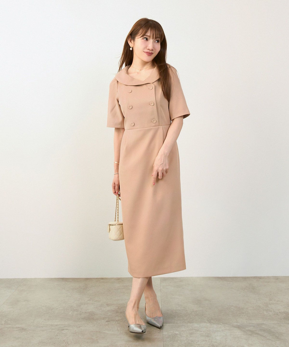 手洗い可 オケージョン 袖山タック エレガント おしゃれ フェミニン タイト 上品 大人可愛い きれいめ 夏 ジョイントスペース