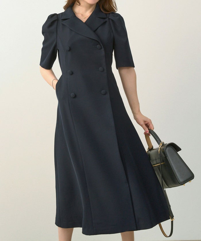 手洗い可オケージョン袖山タックパフ袖フレアおしゃれフェミニンナチュラル上品大人可愛いきれいめ夏ジョイントスペース