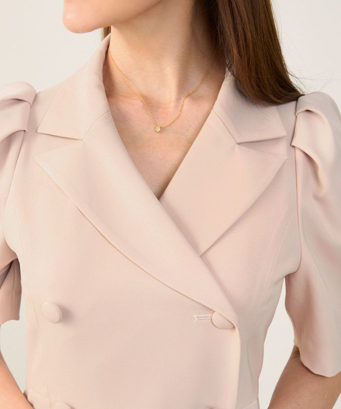 手洗い可オケージョン袖山タックパフ袖フレアおしゃれフェミニンナチュラル上品大人可愛いきれいめ夏ジョイントスペース