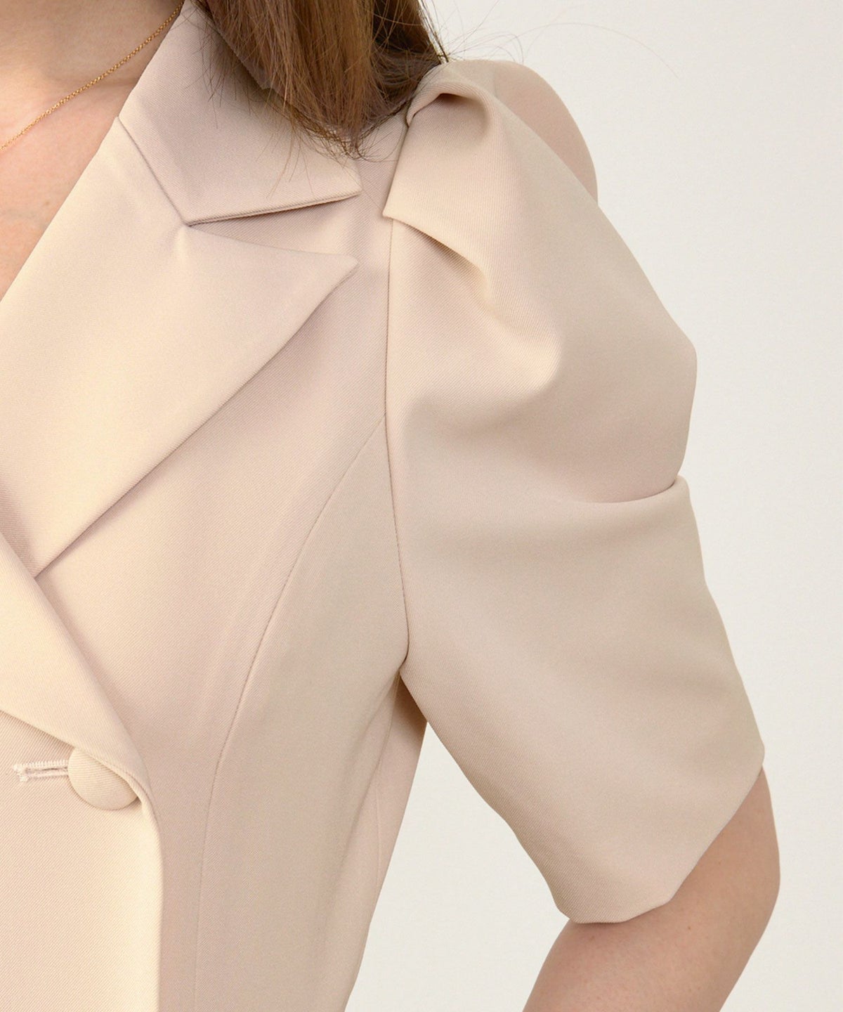 手洗い可オケージョン袖山タックパフ袖フレアおしゃれフェミニンナチュラル上品大人可愛いきれいめ夏ジョイントスペース