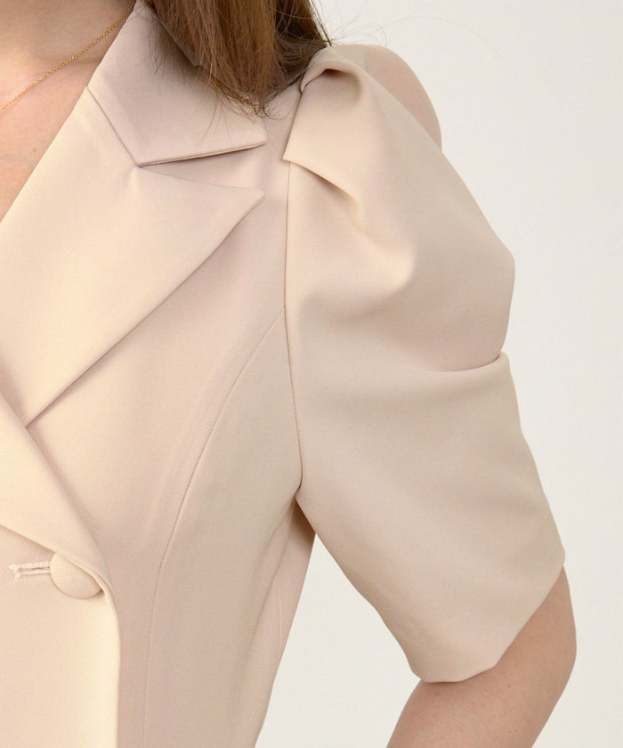 手洗い可オケージョン袖山タックパフ袖フレアおしゃれフェミニンナチュラル上品大人可愛いきれいめ夏ジョイントスペース