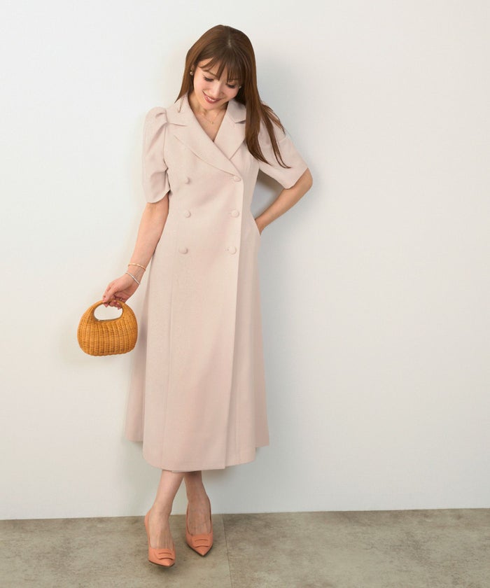 手洗い可オケージョン袖山タックパフ袖フレアおしゃれフェミニンナチュラル上品大人可愛いきれいめ夏ジョイントスペース