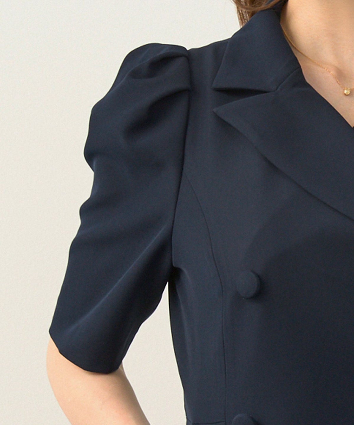 手洗い可オケージョン袖山タックパフ袖フレアおしゃれフェミニンナチュラル上品大人可愛いきれいめ夏ジョイントスペース