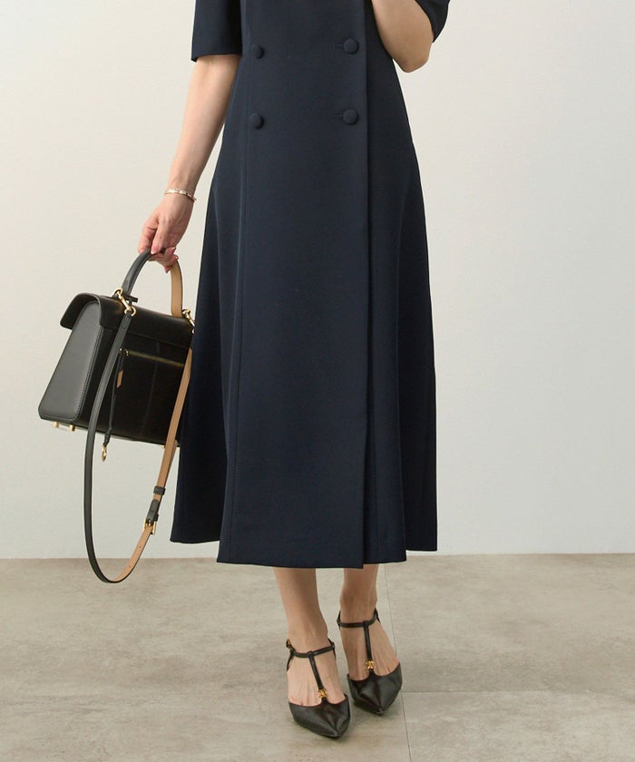 手洗い可オケージョン袖山タックパフ袖フレアおしゃれフェミニンナチュラル上品大人可愛いきれいめ夏ジョイントスペース